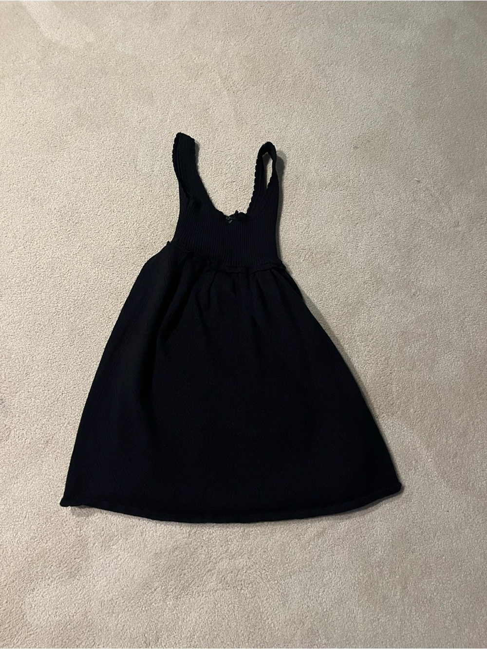 For love and lemons knit pointelle black babydoll dress